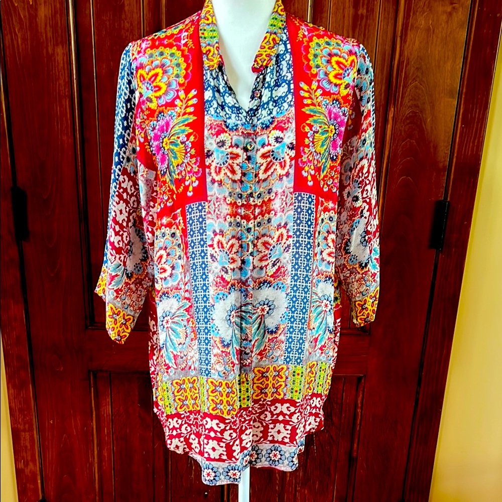 Johnny Was Multicolor Floral Tunic